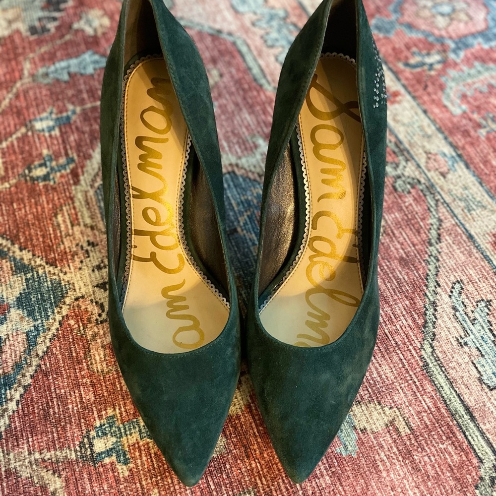Sam Edelman Heels 8.5 Green Suede